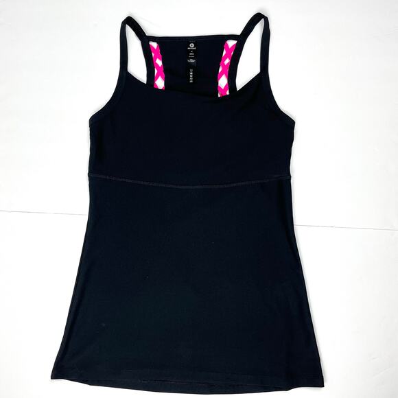 Reflex Womens Tank Razorback Black Pink Accent Size M Athleisure Fitness - Picture 3 of 9